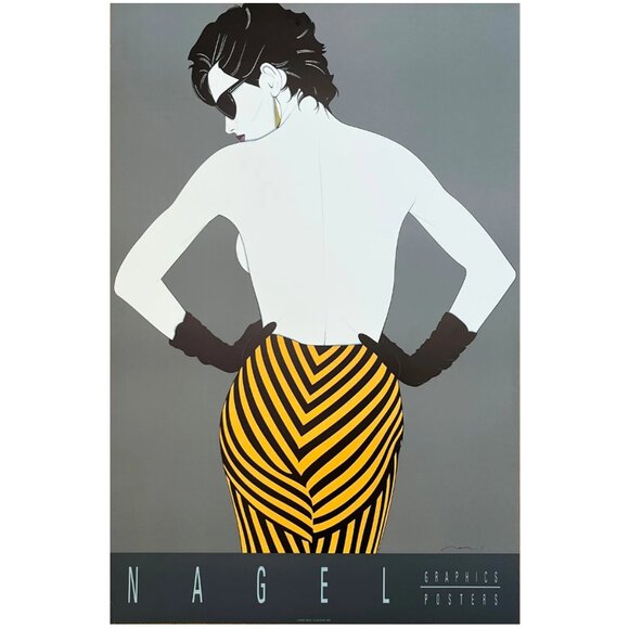 1990s Gorgeous Patrick Nagel Art Poster by Nagel Studio Inc. Made in USA - Picture 1 of 6
